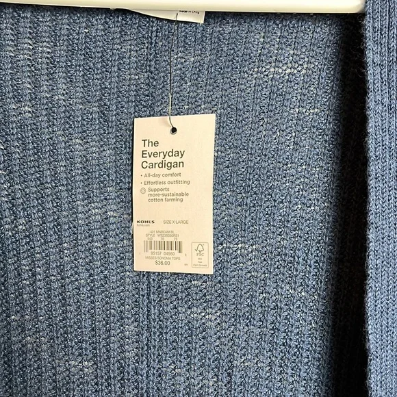 NWT Sonoma Blue XL knitted cardigan - Picture 5 of 9